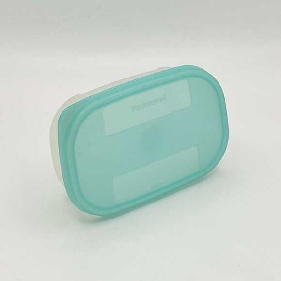 VTG Tupperware 4 oz Mini Snack Keeper 4160C Teal Lid Small Storage Container USA - Picture 1 of 5